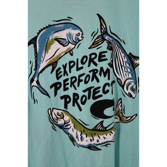Costa Fishing large light blue t-shirt New - Picture 5 of 6